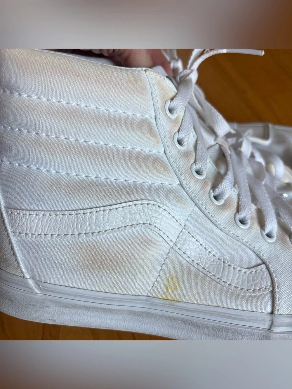 VANS Sk8 Hi Skate Sneakers Shoes VCU True White Mens Sz 10.5 12 Womens High Top